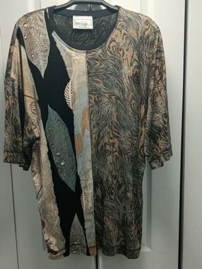 Laura Kieffer Oversized Abstract Pattern Short-Sleeve Shirt - Neutral Mix